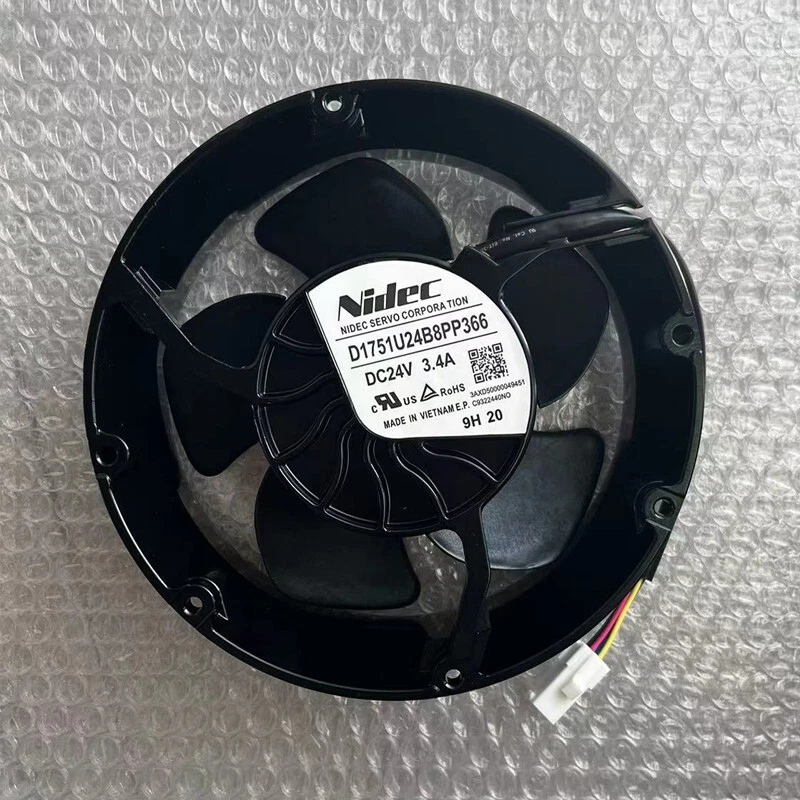 Nidec D1751U24B8PP366 DC24V 3.4A 4-wire 170mm cooling fan - Image 1 of 4