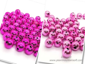 Metallic Plated Beads 10mm - Pack of 20 - Pink or Hot Pink - Picture 1 of 5