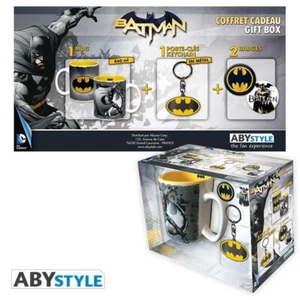 Batman Kaffeetasse & Schlüsselring & Abzeichen klassisches Signal Logo neu offizielles Geschenkset - Bild 1 von 5