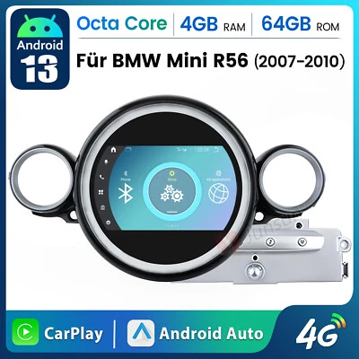 Carplay Autoradio Für BMW Mini Cooper R55 R56 GPS Navi 4G BT SWC 8-Kern 4+64GB - Bild 1 von 4