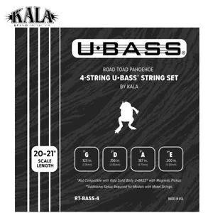Kala Road Toad Music Pahoehoe 4-String U-BASS Strings E-A-D-G Black RT-BASS-4 - Picture 1 of 2