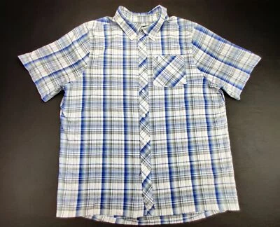 Browning Men's XL White/Baby Blue/Blue/Grey Plaid Short Sleeve Button Down Shirt - Image 1 of 4