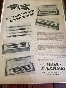 Pluma Wahl-Eversharp 1939 de colección haz que tiren sus gorras al aire anuncio - Imagen 1 de 1