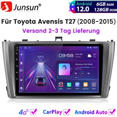 6+128G 8Kern Für Toyota Avensis T27 2008-2015 Carplay Autoradio GPS NAVI BT WIFI - Bild 1 von 4