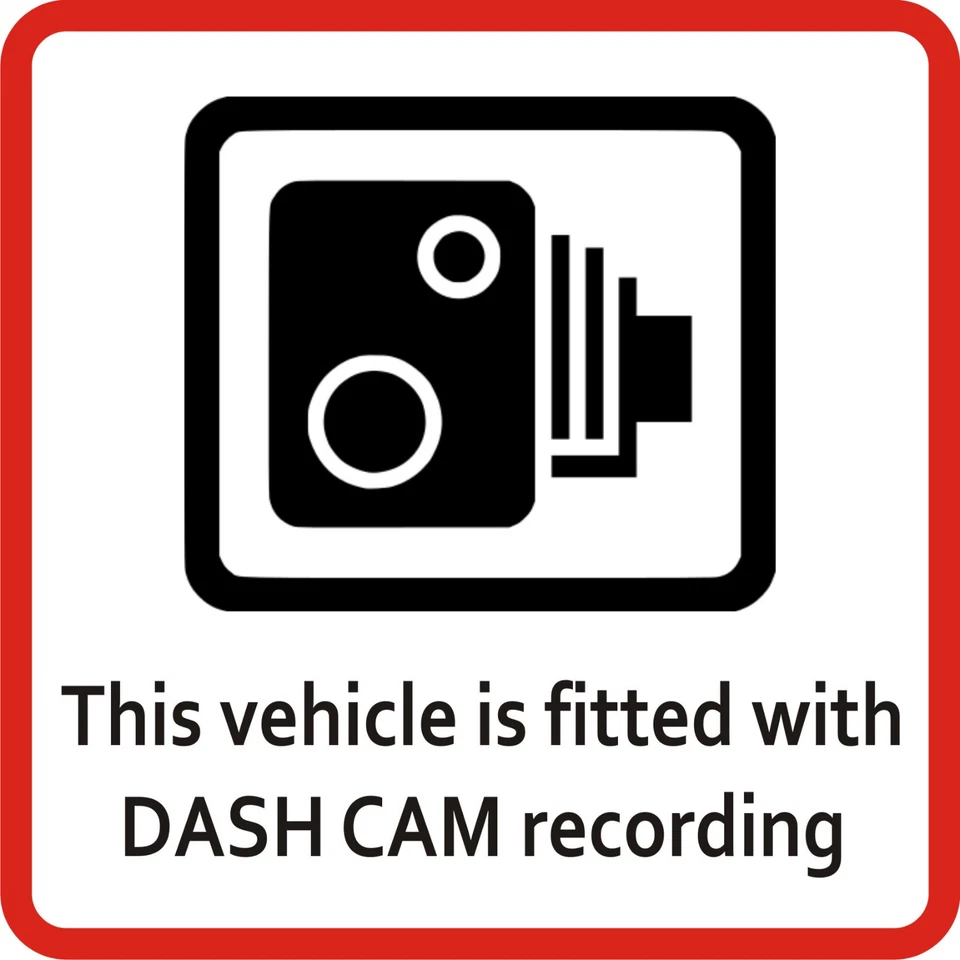ADOREPRINT 2 x This Vehicle Fitted with Dash Cam Recording Warning Stickers Car Camera CCTV