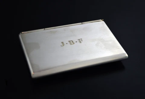2001 Asprey & Garrard London Sterling Silver Envelope Business Card Holder Mono Cover