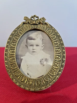 French Bronze Antique Frame Easel Back 1880s Torch and Bow Top - Image 1 of 4