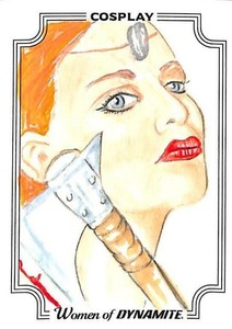 COSPLAY WOMAN OF DYNAMITE SKETCH CARD BY SCOTT HARRELL A