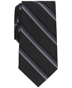 Perry Ellis Men's Abbott Stripe Tie Black/Gray/Silver - NWT - Picture 1 of 3