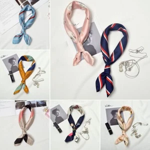 Sciarpa quadrata fascia capelli raso effetto seta collo testa donna piccola vintage estiva - Foto 1 di 33
