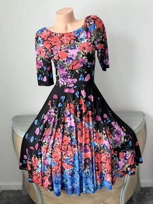 Marc Bouwer  MIDI Fit Flare Dress M  Multicolor Floral Stretch Floral Pullover - Image 1 of 4