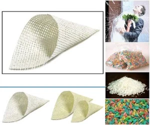 N.12 CONO PORTA RISO BIANCO Cm..16 Dm.6 ECO YUTA CONFETTI BOMBONIERA SEGNAPOSTO - Foto 1 di 1