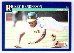 RICKEY HENDERSON  A"s 1991 SCORE #10