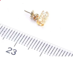 18K Massiv Gold Anhänger Verschluss Verbinder Tasse Kaution Pin Fundstück für Perle Edelstein - Bild 1 von 3