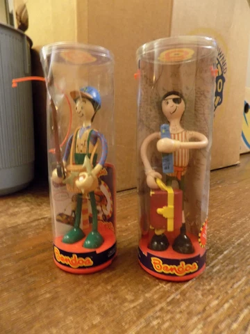 Vtg Lot Bendos Kid Galaxy Bendable Figure PATCH Pirate & Fisherman #032 & #255 Cover