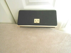 BLACK EVENING CLUTCH OR OFF THE SHOULDER WITH GOLD CHAIN INSIDE - Picture 1 of 5