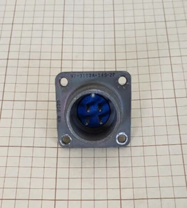 AMPHENOL PANEL MOUNT CONNECTOR  P/N 97-3102A-14S-2P  4 PIN MALE - Picture 1 of 3