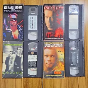 Arnold Schwarzenegger VHS Lot Terminator End of Days Eraser Collateral Damage - Picture 1 of 9