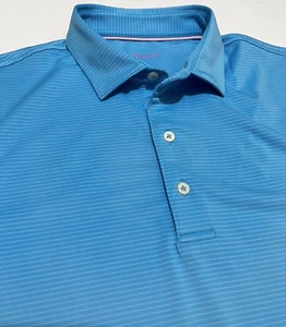 johnnie-O MEN'S POLO GOLF STRIPED SHIRT SIZE LARGE - BIRMINGHAM BELUGUAS - Picture 1 of 11