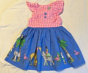 Eleanor Rose Elephants, Giraffes, Monkeys Dress Girls EUC Size 4/5 - Picture 1 of 2