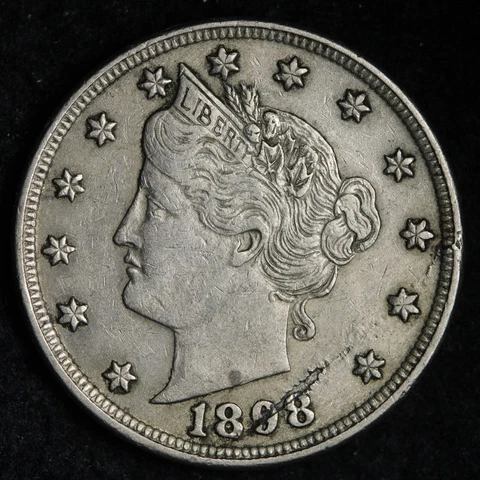1898 ERROR Liberty V Nickel CHOICE AU E220 WSEE Cover