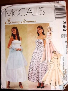 McCALL'S EVENING Reifrock oder Sommerkleid Schnittmuster 2598 UNGESCHNITTEN (14, 16, 18) - Bild 1 von 2