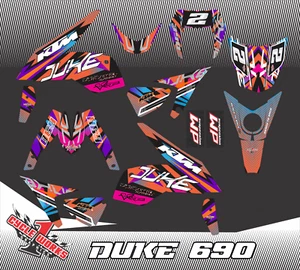 KTM 690 DUKE 2012 - 2021 Supermoto SEMI CUSTOM GRAPHICS KIT SUPER CYCLOP - Picture 1 of 1