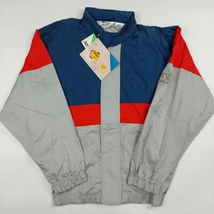 Vintage 80s Silver Lining Mens Size Small Windbreaker Jacket Full Zip Colorblock - Picture 1 of 9