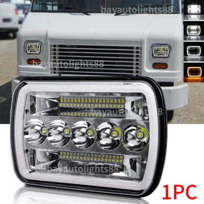 Fit Freightliner MT-35 MT-45 MT-55 Stepvan DOT 5x7" LED Headlight Hi Lo Beam DRL - Image 1 of 4