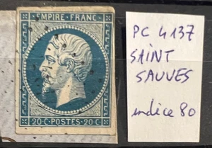 🦬 Klassische Briefmarke Nr. 14A - 20 c Empire Blau - Los. PC Nr. 4137 Saint Sauves🦬 - Bild 1 von 1