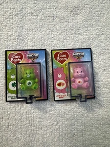 Care Bears Micro Figures Collectible- Love A Lot & Good Luck Bear Lot Of 2 - Picture 1 of 6