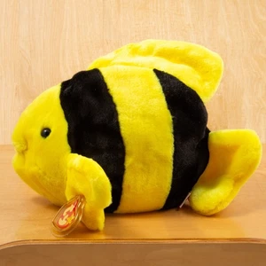BUBBLES the Fish (12") - Ty Beanie Buddies - Vintage NEW OLD STOCK Plush MWMT - Picture 1 of 6