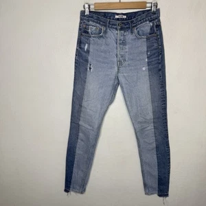 Jeans skinny blu bicolore GRLFRND Karolina vita alta Thunder Road donna 26 - Foto 1 di 9