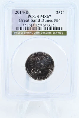 2014-D PCGS MS67 Great Sand Dunes NP Quarter Business Strike 25C - Image 1 of 2