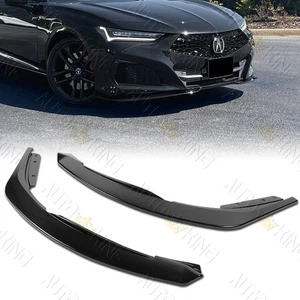 FOR 21-25 ACURA TLX TS-STYLE PAINTED BLACK FRONT BUMPER LIP SPOILER SPLITTER - Picture 1 of 5