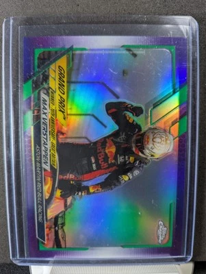 2021 Topps Chrome Formula 1 Max Verstappen #155 Purple Green Refractor - Image 1 of 2