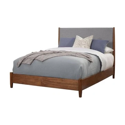 Cama con panel de madera Alpine Furniture Flynn California King en bellota (marrón-gris) Foto 1 de 4