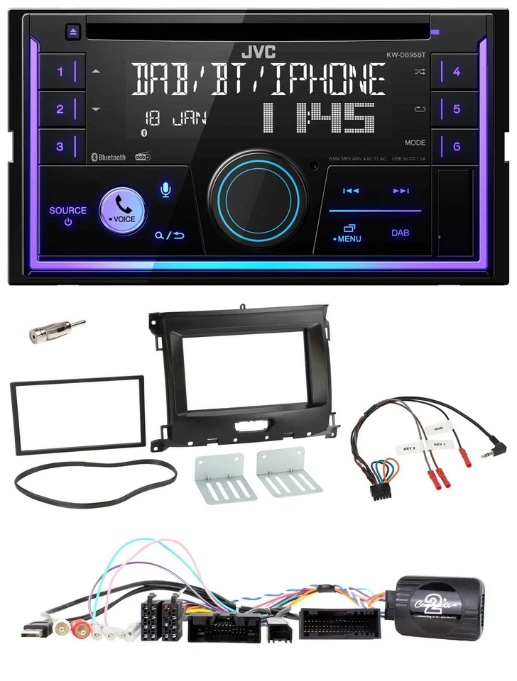 JVC Lenkrad USB 2DIN DAB Bluetooth CD Autoradio für Ford Ranger XL ab 02/2016 - Bild 1 von 4