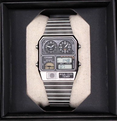 CITIZEN Ana-Digi Temp JG2101-78E Nero Argento Riproduzione Uomo Acciaio Inox - Immagine 1 di 4