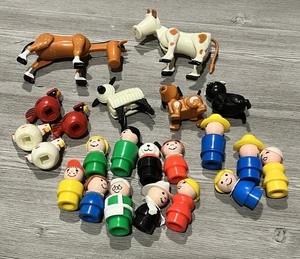 Vintage Konvolut 22 Fisher Price Little People Plastik Menschen & Tiere 70er Jahre - Bild 1 von 6