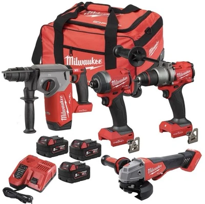 Milwaukee M18 FUEL ONEPP4A3-503B ONE-KEY 18v 4 Piece Tool Kit Inc 3x 5.0Ah - Image 1 of 4