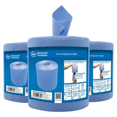 3x Putzrolle Putztuchrolle je 450 Blatt 2-lagig Werkstattrolle blau - Bild 1 von 4