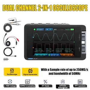 2-in-1 DS215H Oszilloskop tragbares 2-Kanal-Digital-Signalgenerator 3,5 Zoll IPS - Bild 1 von 11