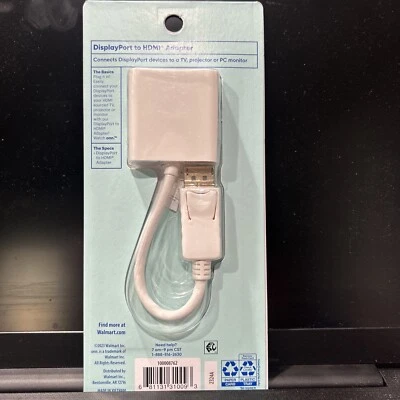 Onn Watch DisplayPort To HDMI Adapter Gold plated  B458 TV-PC-Projector - Image 1 of 4