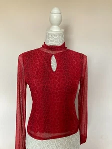 MARGHERITA MAZZEI Red Animal print Blouse Top Size M UK 12 EUR 38 - Picture 1 of 6