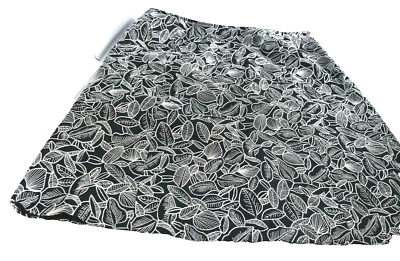 Falda Talbots Mujer Talla 12 Línea A Negra Plata Gris Estampado Hojas Cosidas Foto 1 de 4