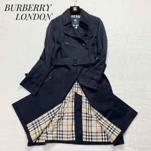 Trench-coat Burberry London, à carreaux nova, taille ceinture, longue longueur, noir