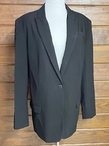 Norma Kamali Boyfriend Blazer Jacket Women's Size 14 black - Picture 1 of 7