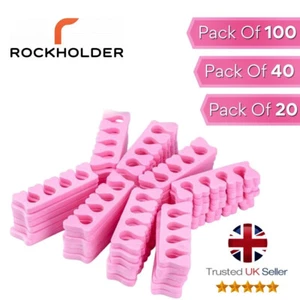 Toe Separators Finger Foam Spacers Pink Nails Polish Pedicure Manicure Art UK Pc - Picture 1 of 20