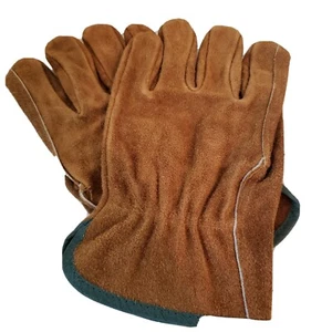 Men's Brown Leather Size Large Work Gloves - Picture 1 of 8